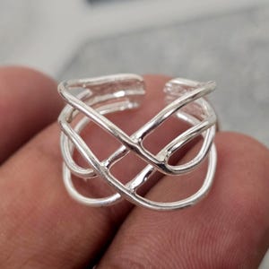 New Large Silver Knot Thumb Rings for Woman-Statement Ring-Gift For Her-Unique Ring-Dainty Chunky Weaved Ring-First Mothers Day Gift Ring