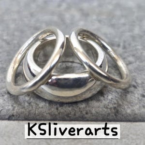 3 Set Dome Ring 925 Sterling Silver Minimalist Ring, Designer Unique Style Ring, Boho Ring Chunky Dome Ring Wide Band Ring Jewelry