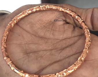 5mm Hammered Copper Bracelet Pure Copper Bangle Bracelet Solid Handcrafted Unisex Copper Bangle Pure Copper Wrap Bangle Gift For Her
