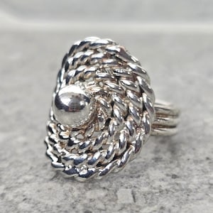 Sterling Silver Ball Ring, Modern Sphere Ring, Statement Disco Ball Ring, Silver Bubble Ring, Geometric Contemporary Ring, Trendy Ring A0