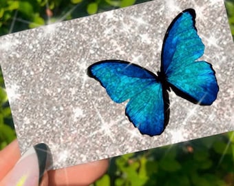 Bling Butterfly Credit Card Skin, Reflective Glitter Card Decal