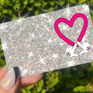 Carta di credito con debito Ultra Bling Reflective Skin, l'originale Ultra Ice Skin, da utilizzare solo con il rubinetto, informazioni sul retro (Love)
