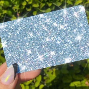 Carta di credito con pellicola riflettente Ultra Bling, la carta di credito originale Ultra Ice, da utilizzare solo con il rubinetto, informazioni sul retro (blu)