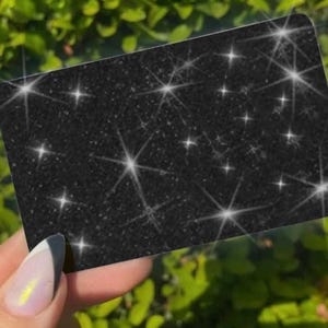 Carta di credito con pellicola riflettente Ultra Bling, la pellicola originale Ultra Ice, da utilizzare solo con il rubinetto, informazioni sul retro (nero)