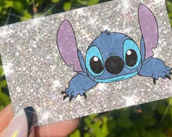 Bling Stitch Credit Card Skin, Reflective Tap Card