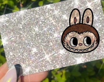 Ultra Bling Silber Glitter Kreditkartenhaut, Häschen-Design