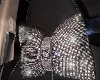 Kissen (2er Pack) Ultra Bling Autokissen Bowknot Kopfstütze Silber