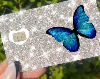 Ultra Bling Glitter Credit Card Skin, Reflective Decal Debit Credit Card Skin Luxury Reflective Ice Back Information