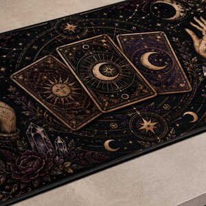 Close-up of the printed artwork on Tarot Desk Mat