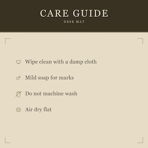 Care instructions for Tarot Desk Mat