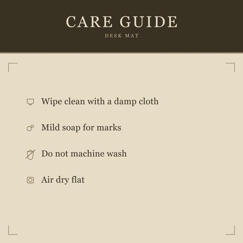 Care instructions for Tarot Desk Mat
