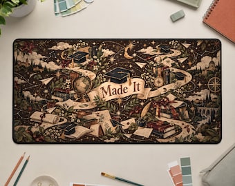 Tappetino da scrivania per la laurea, tappetino per mouse con tema stellare, regalo di laurea in stile dark academia