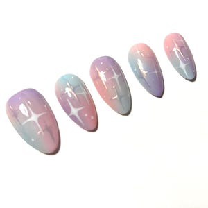 Handmade Gel Press Ons - Pastel Dreams