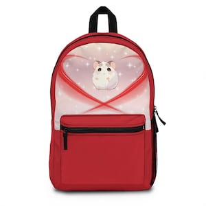 Cute Hamster Love Backpack, Adorable Kids Bag, Cartoon Backpack, Valentine&#39;s Day Gift, School Essentials, Pet Lover Merchandise