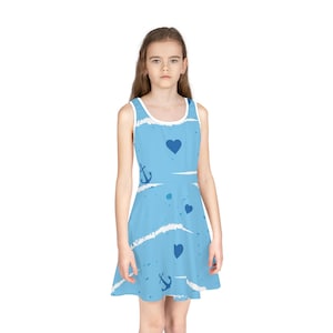 Nautical Love Girls&#39; Sundress, Beach Dress, Summer Dress, Vacation Outfit, Gifts for Girls