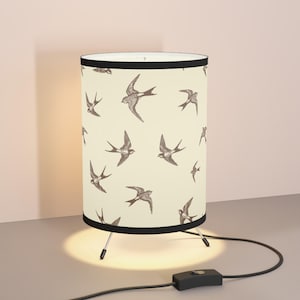 Nature-Inspired Tripod Lamp - Elegant Home Decor, Unique Gift, Reading Light, Bohemian Style, Swallow Design