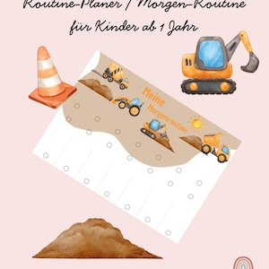 Routineplanner voor kinderen vanaf 1 jaar, ochtendroutinegraafmachine inclusief 80 routinekaarten