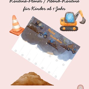Routineplanner voor kinderen vanaf 1 jaar, avondroutinegraafmachine inclusief 80 routinekaarten