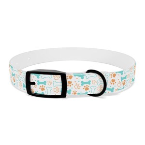 Colorful Dog Collar with Fun Bone & Paw Print Design, Pet Accessories for Dogs, Perfect Gift for Pet Lovers, Adjustable Dog Collar