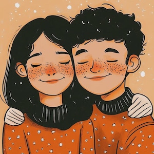Custom Illustration, Portrait Drawing, Digital Art, Girlfriend Gift, Couple Portrait, Custom Wall Art, Family Portrait, Cartoon of Yourself