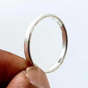 2 mm Tin Flat-925Sterling-Silver Ring, Dainty Minimalist-Band, Stackable-Silver Ring, Handmade-Simple Ring-for Women & Men, Everyday-Jewelry