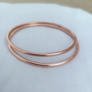 Handmade-Coppe-Bangle Set, Minimalist Copper-Bangles, Stackable-Copper Bracelets, Polished Copper Jewelry, Thin Copper Wrist-Bangles Women