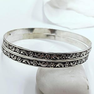 Oxidierte Silber Armreifen: Handgemachter Boho Tribal Schmuck