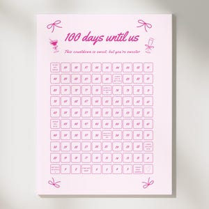 100日結婚式カウントダウンカレンダー | 花嫁サイン | 未来の奥様への婚約ギフト | 結婚式までの日数トラッカー