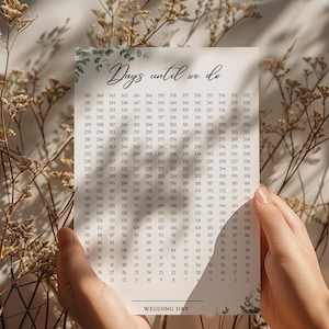 100 Day Wedding Countdown Sign | Floral Bridal Countdown | Days Until I Do Calendar | Bride to Be Gift | Wedding Countdown | Days Until Us