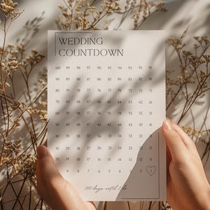 100 Day Wedding Countdown Sign | Simple Elegant Bridal Countdown | Days Until I Do Calendar | Bride to Be Gift