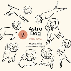 Astro Dog SVG Bundle | Astronaut Puppy Clipart | Space Pet Lover Digital File