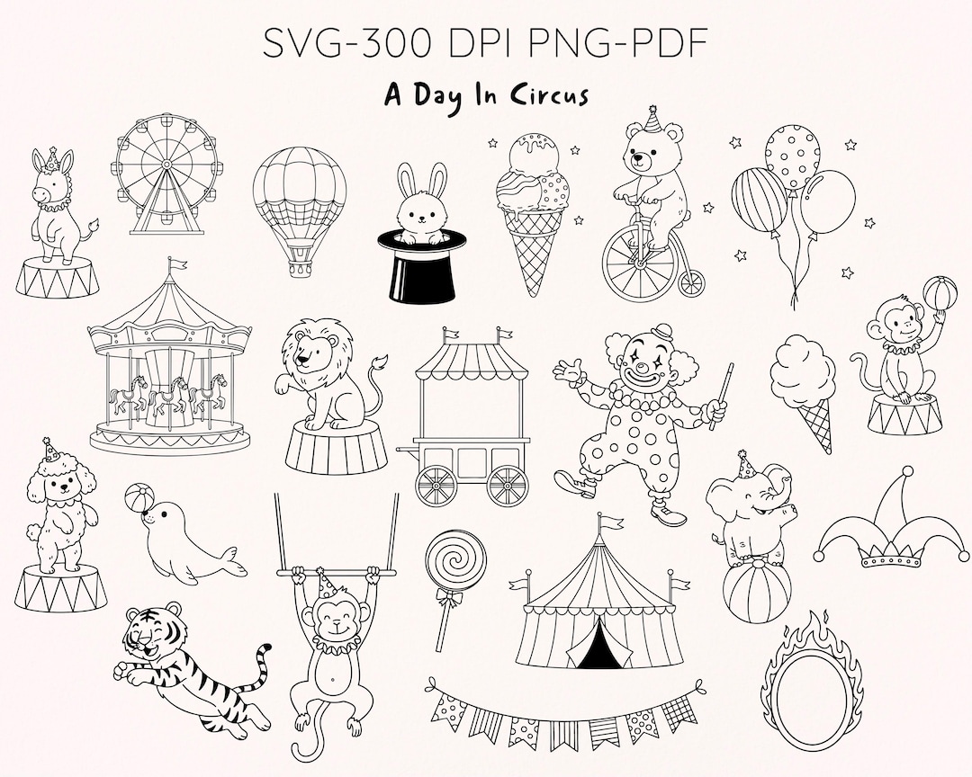 Circus Elements SVG Bundle, Carnival Clipart (digital Download) - Etsy