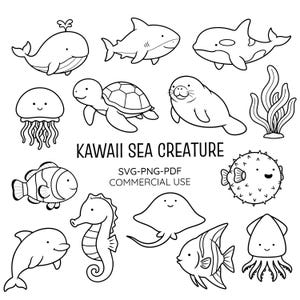 28 Ocean Creatures SVG Bundle | Underwater Life Clipart | Sea Animals Digital Art