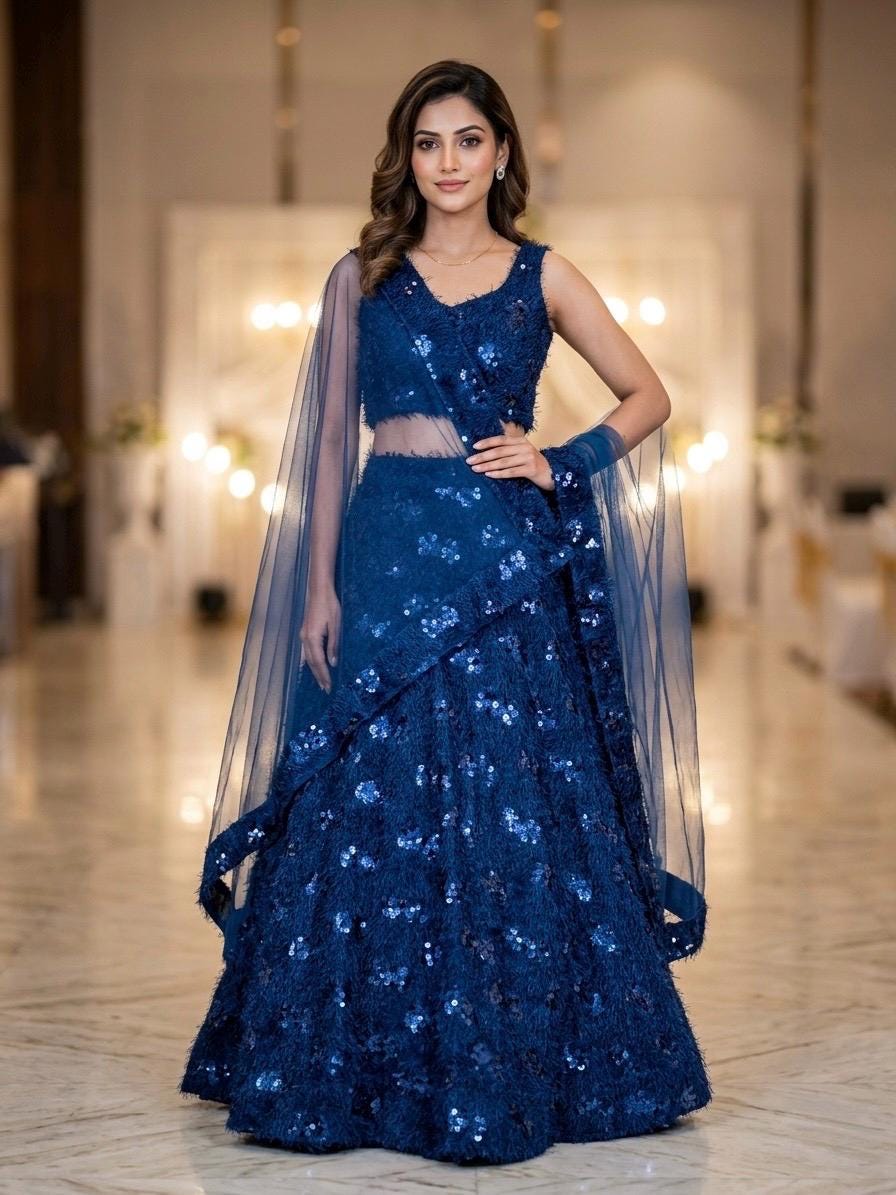 Royal Blue Indian Dress