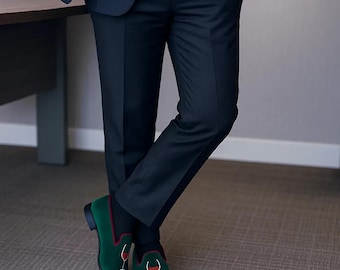 Embroidered Velvet Loafers for Men