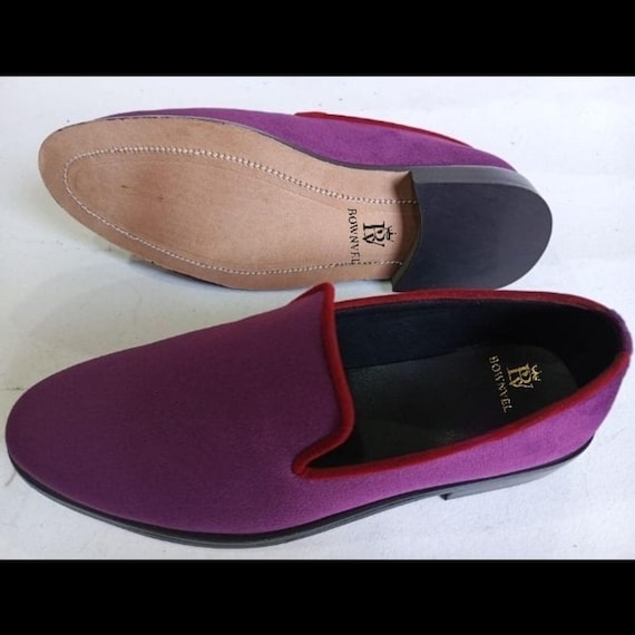 purple velvet dress shoes mens Stacy Adams Mens Purple Velvet Prom Shoes Smoking Loafer OS25732-542