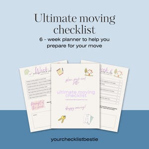 Ultimate Moving Checklist Template | Moving planner | Checklist Printable | Mindful Moving Checklist Editable | Moving guide checklist