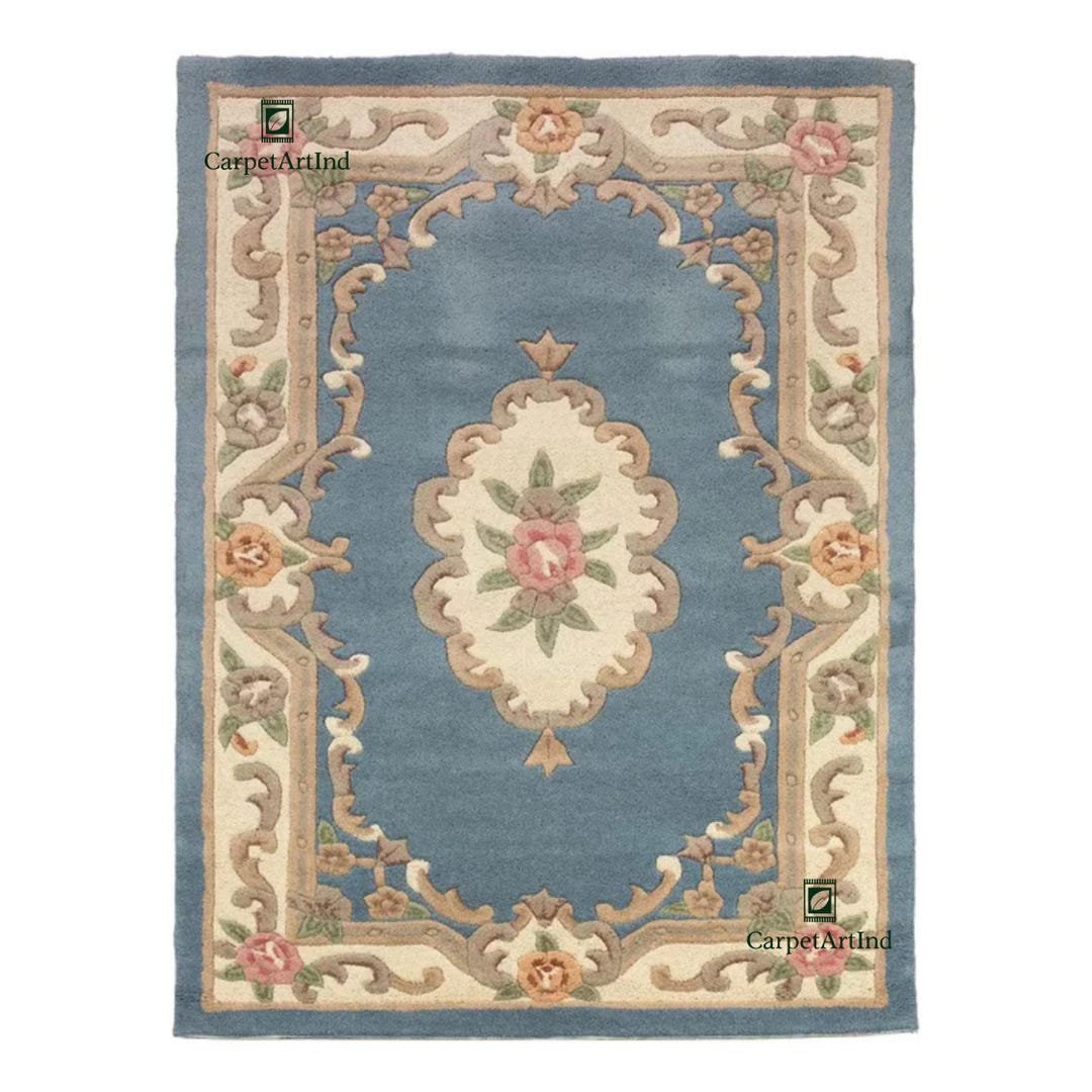 Hand-tufted Wool Floral Rug | Vintage Medallion Design - Etsy