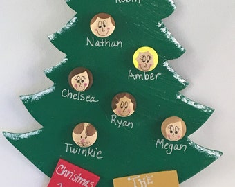 Personalized Ornament Personalized Family Ornaments Family Tree Ornament 2023 Family of 5 Family of 6 Family of 7 Family of 8 Up to 16 Faces