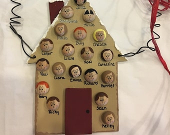 Personalized Christmas Ornament House Up to 20 faces