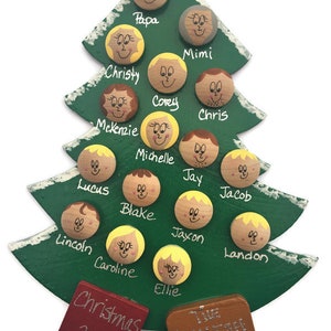 Personalized Family Christmas Tree Ornament Personalized Christmas Ornament with Family Names Faces Pet 2023 Ornament Up to 16 Faces Names image 8