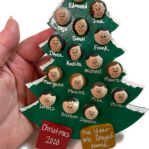 Personalized Family Christmas Tree Ornament Personalized Christmas Ornament with Family Names Faces Pet 2023 Ornament Up to 16 Faces Names image 4