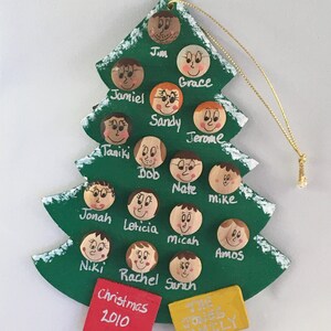 Personalized Christmas Ornaments Family of 6 7 8 9 10 11 12 13 14 15 names faces heads Custom Family Ornament Up to 16 faces image 8