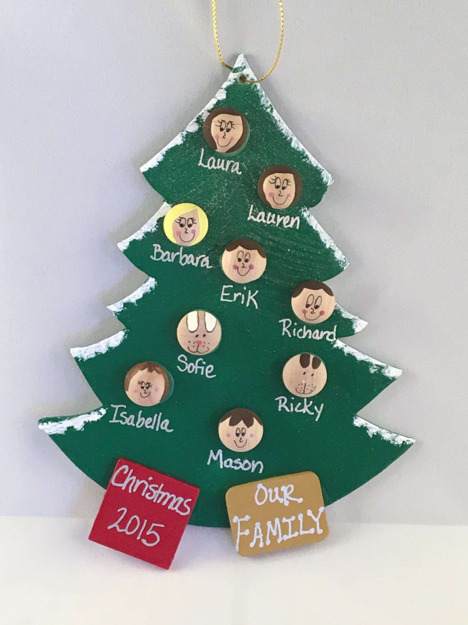 Personalized Family Christmas Tree Ornament Personalized Etsy
