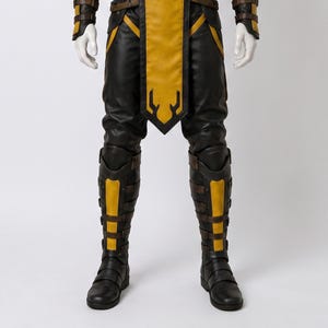 Scorpion Leather Costume | Ninja Warrior Cosplay Outfit | Mortal Kombat Fighter Armor | Halloween LARP Comic Con Costume | Viral Trending image 5