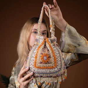 Bridal Potli Bag | Beige/ Pink/ Mint Potli Bag | Handmade Indian/ Pakistani Evening Bag| Wristlet Bag | Gift Idea | Gift for her
