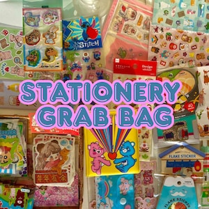 Mystery Stationery Grab Bag – Kawaii Stickers, Washi Tape, Memo Sheets, Cute Desk Supplies – Surprise Happy Mail for Journaling & Planners