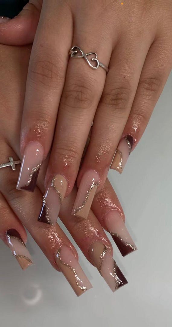 20 Thanksgiving Nail Ideas for a Festive Fall Manicure 17 Burnt Orange and Gold