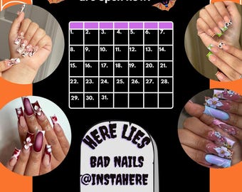 Halloween Nail Tech Flyer | October Booking Template (Canva Editable, Instagram Post)
