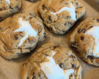 Gourmet S’mores Stuffed Cookies | Gooey Marshmallow Chocolate Chip Cookies | NYC Style Thick Cookies (Set of 3)